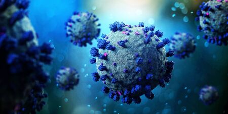 View of a Coronavirus Covid-19 background - 3d renderingの写真素材