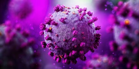 View of a Coronavirus Covid-19 background - 3d renderingの写真素材