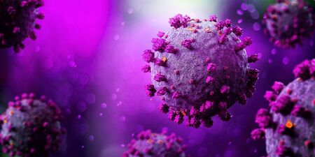 View of a Coronavirus Covid-19 background - 3d renderingの写真素材