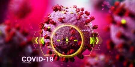 View of a Coronavirus Covid-19 background - 3d renderingの写真素材