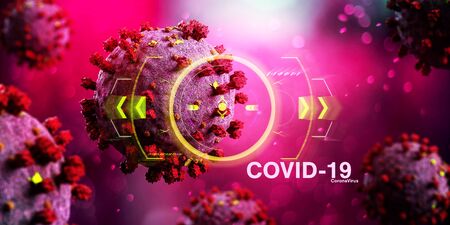 View of a Coronavirus Covid-19 background - 3d renderingの写真素材