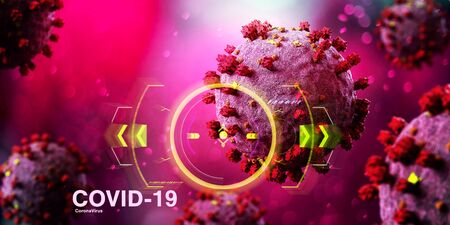 View of a Coronavirus Covid-19 background - 3d renderingの写真素材