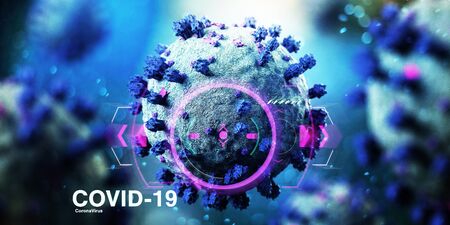 View of a Coronavirus Covid-19 background - 3d renderingの写真素材
