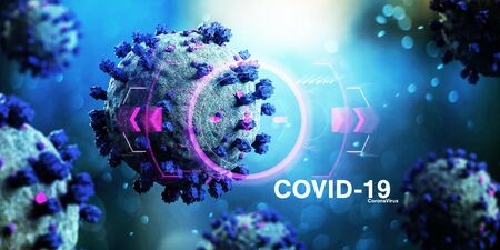 View of a Coronavirus Covid-19 background - 3d renderingの写真素材