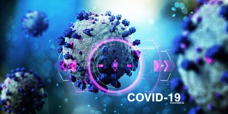 View of a Coronavirus Covid-19 background - 3d renderingの写真素材