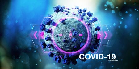 View of a Coronavirus Covid-19 background - 3d renderingの写真素材