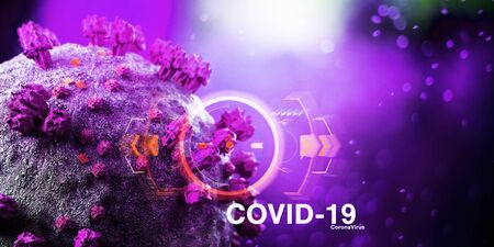 View of a Coronavirus Covid-19 background - 3d renderingの写真素材