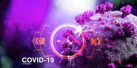 View of a Coronavirus Covid-19 background - 3d renderingの写真素材
