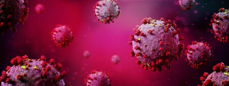 View of a Coronavirus Covid-19 background - 3d renderingの写真素材
