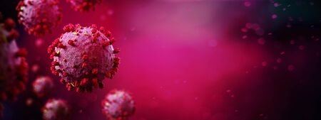 View of a Coronavirus Covid-19 background - 3d renderingの写真素材
