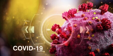 View of a Coronavirus Covid-19 background - 3d renderingの写真素材