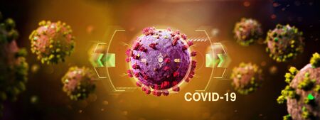 View of a Coronavirus Covid-19 background - 3d renderingの写真素材
