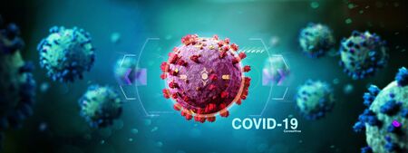 View of a Coronavirus Covid-19 background - 3d renderingの写真素材