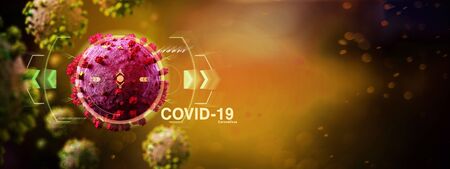 View of a Coronavirus Covid-19 background - 3d renderingの写真素材