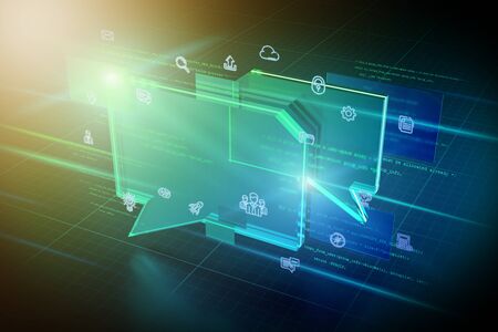 View of a Message abstract background illustration - 3d renderingの写真素材