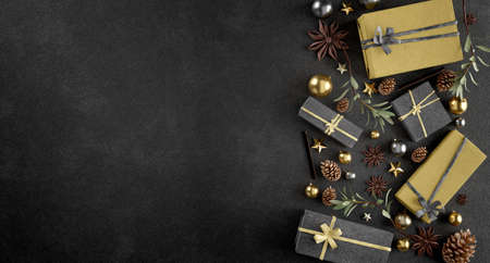 View of Christmas background with christmas decoration - 3d rendering