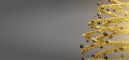 View of a Christmas background with christmas gifts decoration - 3d renderingの写真素材