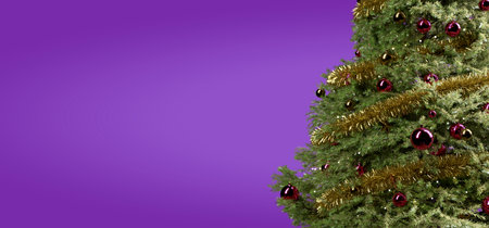 View of a Christmas background with christmas gifts decoration - 3d renderingの写真素材