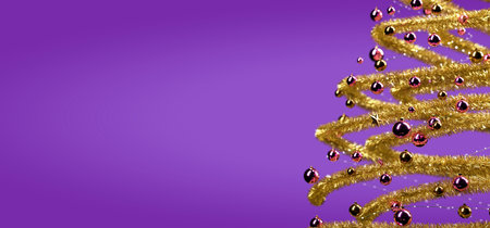 View of a Christmas background with christmas gifts decoration - 3d renderingの写真素材