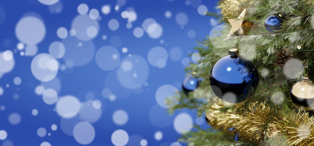 View of a Christmas background with christmas gifts decoration - 3d renderingの写真素材
