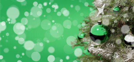 View of a Christmas background with christmas gifts decoration - 3d renderingの写真素材