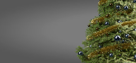 View of a Christmas background with christmas gifts decoration - 3d renderingの写真素材