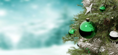 View of a Christmas background with christmas gifts decoration - 3d renderingの写真素材