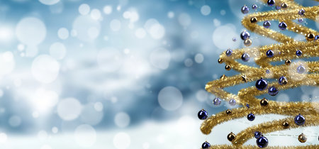 View of a Christmas background with christmas gifts decoration - 3d renderingの写真素材