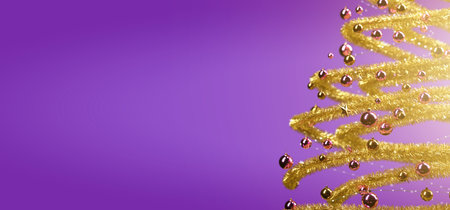 View of a Christmas background with christmas gifts decoration - 3d renderingの写真素材