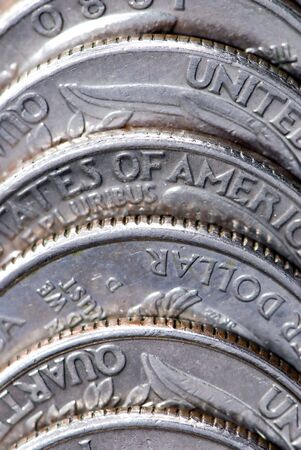 A pile of coins up close