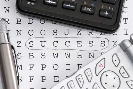 Finding success in a word puzzle and appling it to life....の写真素材