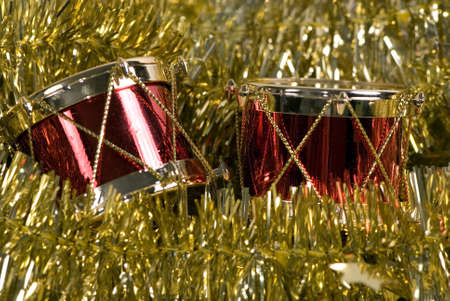 Two small drums help celebrate the holidaysの写真素材