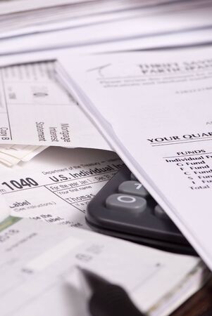 That dreaded time of year... tax time.の写真素材