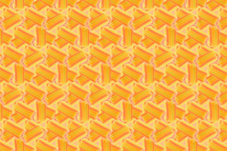 Abstract texture background composed of natural striped candles in warm yellow-orange tones