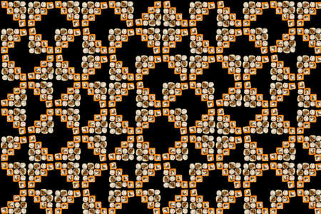 Abstract composition of different rolls on black background