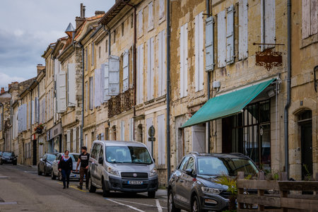 The quaint and narrow streets of Lectoure, a small and cute village in the south of France (Gers)のeditorial素材