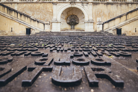 The artwork "L'observatoire du temps" by the artist Jaume Plensa in Auch, in the south of France (Gers)のeditorial素材