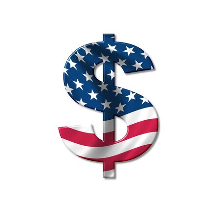 dollar money sign with flagの写真素材