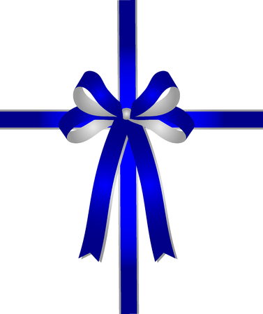 illustration of a blue ribbonのイラスト素材
