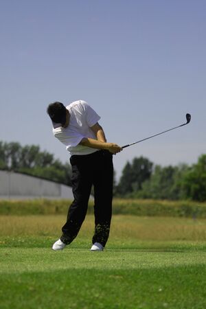 a picture of a golf playerの写真素材