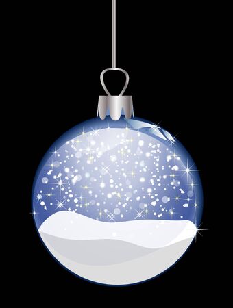 illustration of a christmas glass ball on black backgroundの写真素材