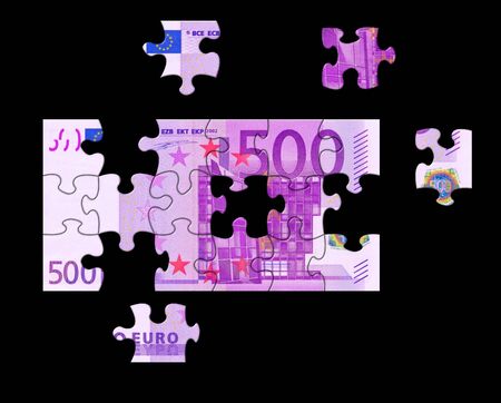 Euro Banknote Puzzleの写真素材