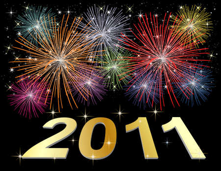 Illustration of a Happy New Year 2011 Background