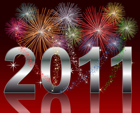 Illustration of a Happy New Year 2011 Background