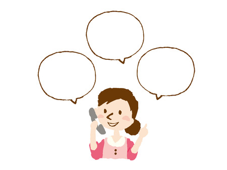 Young woman talking on the phoneのイラスト素材