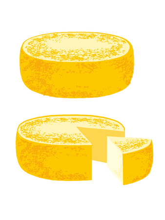 Set of cheese wheels isolated on a white background. Vector illustのイラスト素材