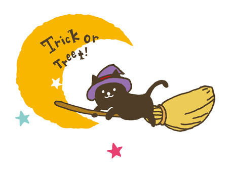 Halloween black catのイラスト素材