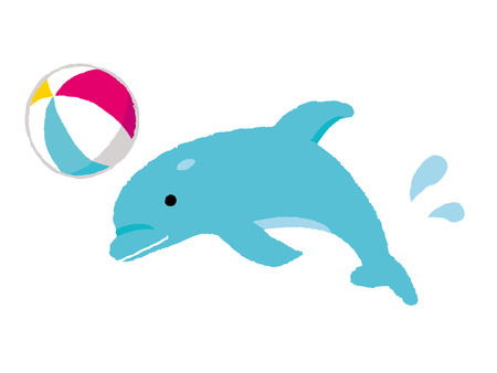 illustration of cute dolphin cartoonのイラスト素材