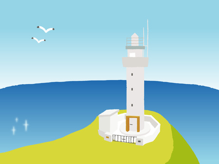 Hirakubosaki lighthouse of Ishigaki island in okinawa.のイラスト素材