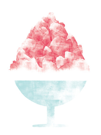 Japanese shaved ice illustrationの写真素材
